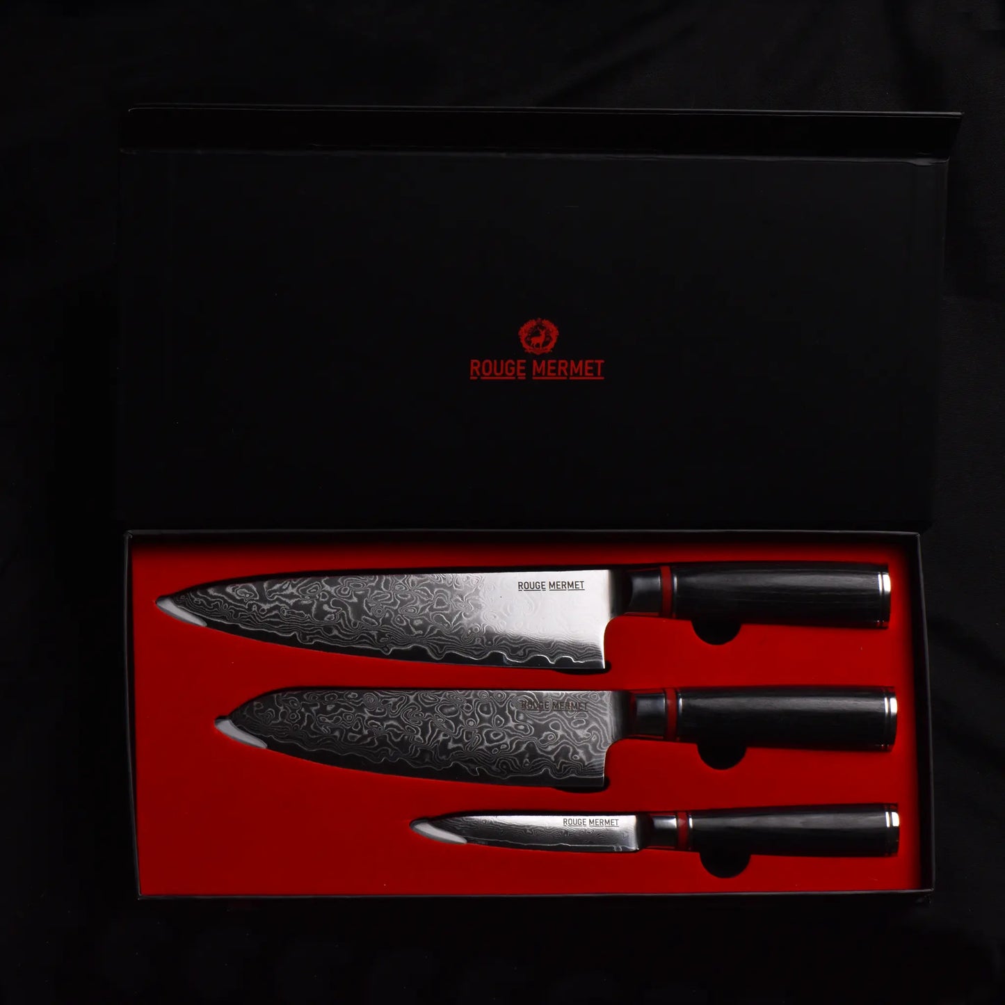 Set de 3 Couteaux en Acier VG10 Rouge Mermet