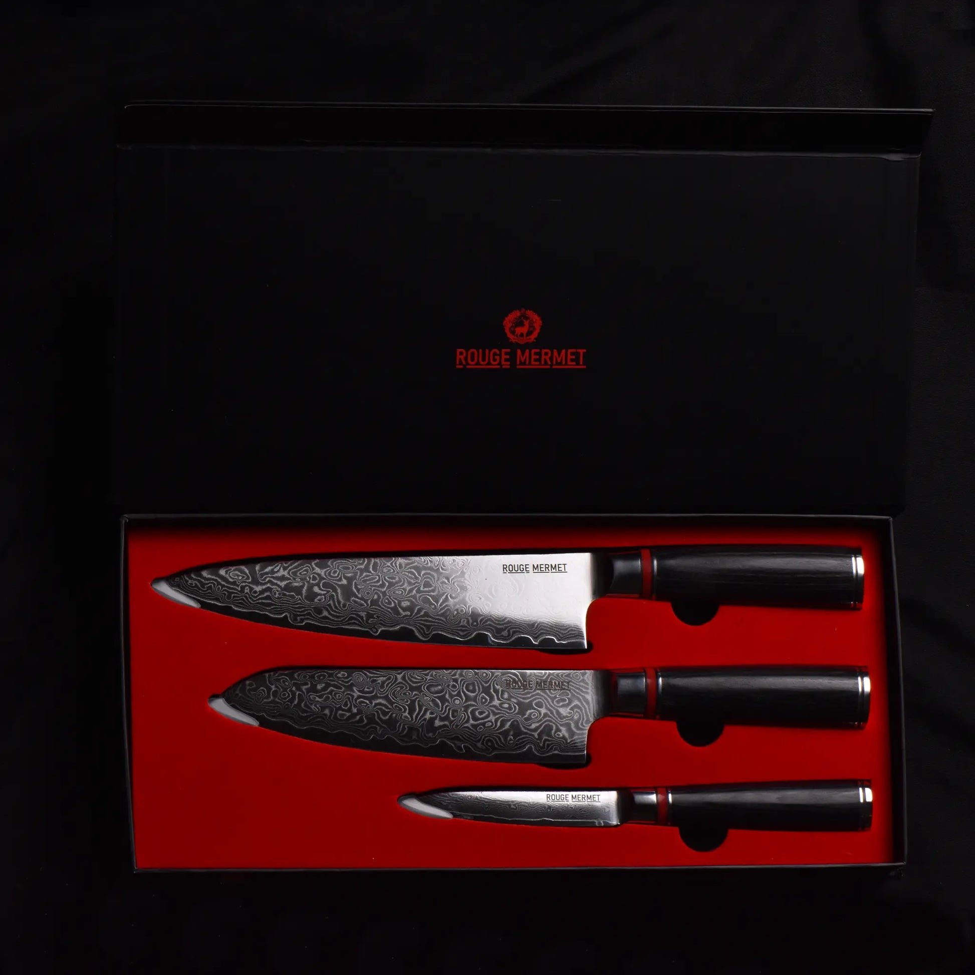 Set de 3 Couteaux en Acier VG10 Rouge Mermet