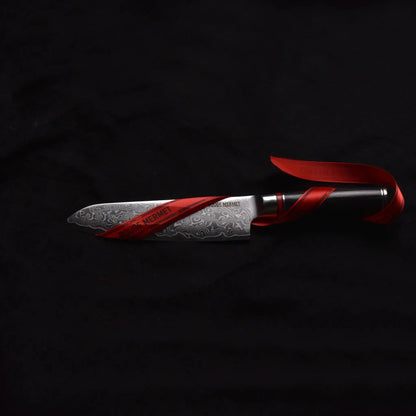 Couteau Santoku en Acier VG10 Rouge Mermet